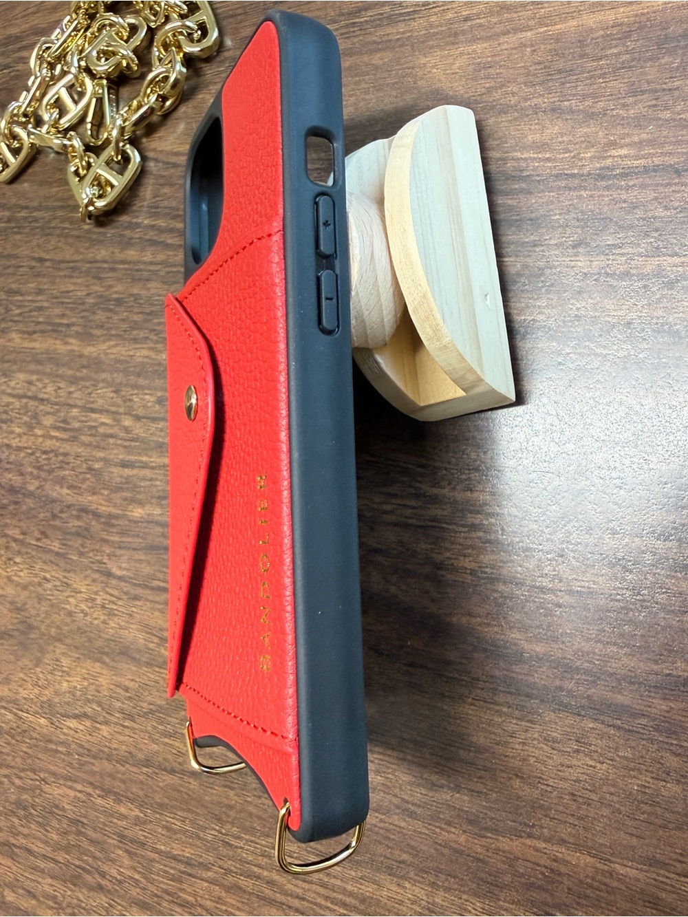 Bandolier Hailey Case for iPhone 14 in Red/Gold with Isla Wristlet - Picture 8 of 15